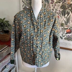 Floral Green Quilted Women’s Jacket